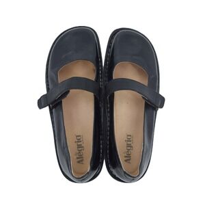 Alegria Feliz Mary Jane Women 40 Black Good Leather Comfort Rocker Flat Sz 9